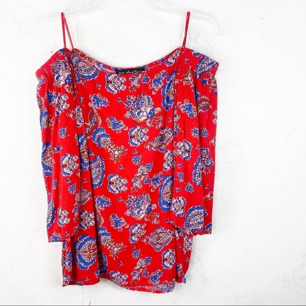 [Ava Christine] Floral Off-The-Shoulder Lightweight Top